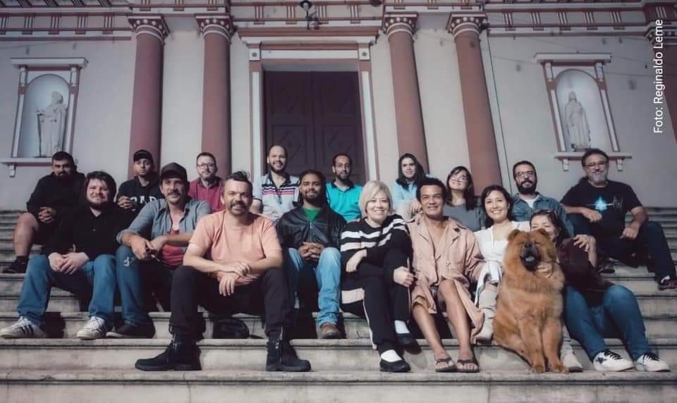 Elenco e a equipe de produção O Lobisomem de Pedra de Fogo_ Foto_Reginaldo Leme