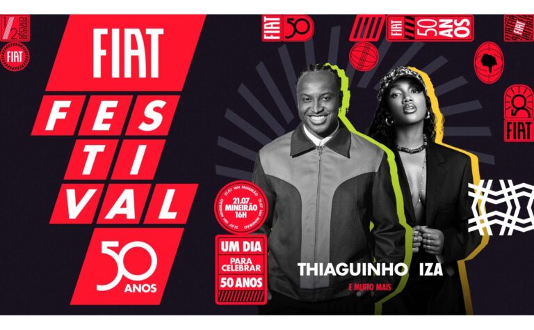 Fiat comemora 50 anos com IZA e Thiaguinho