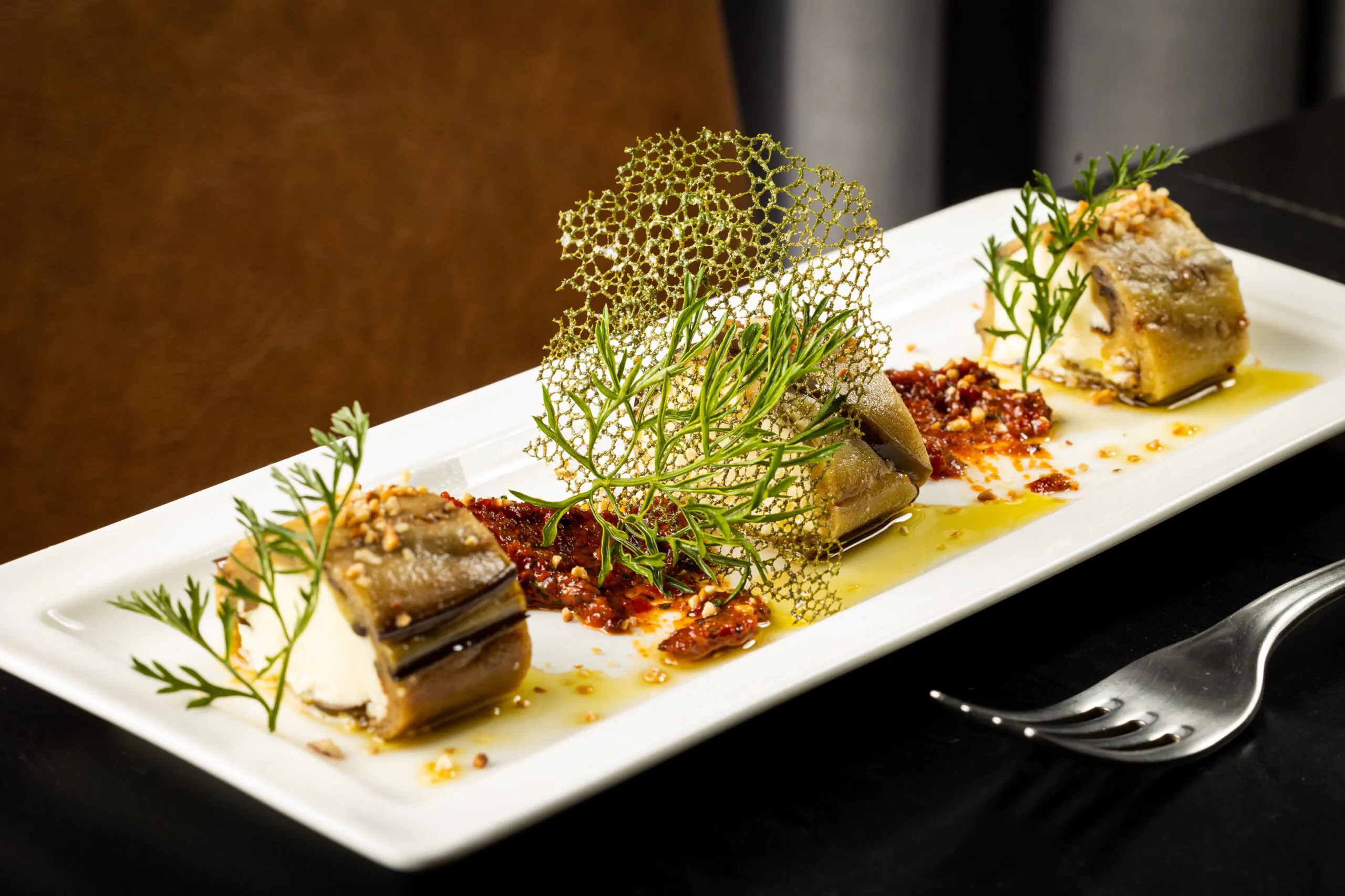 Entrada Almoço – Ivoltini de berinjela