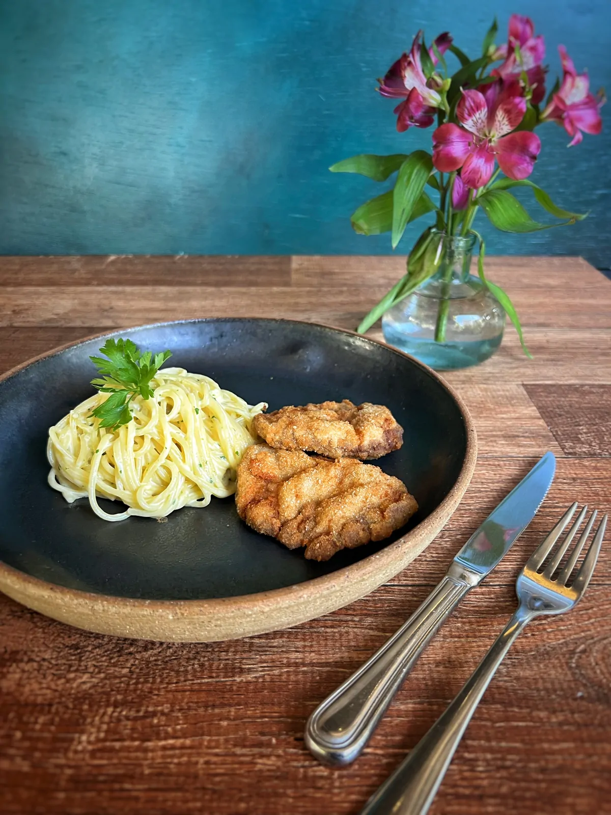 Escalopine-alla-milanese-linguine-alla-salsa-tartufata3