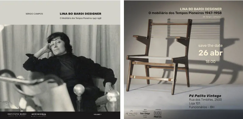 LIVRO LINA BO BARDI TEMPOS PIONEIROS 1947 A 1958_SERGIO CAMPOS_ARTEMOBILIA_GALERIA PÉ PALITO VINTAGE_BH