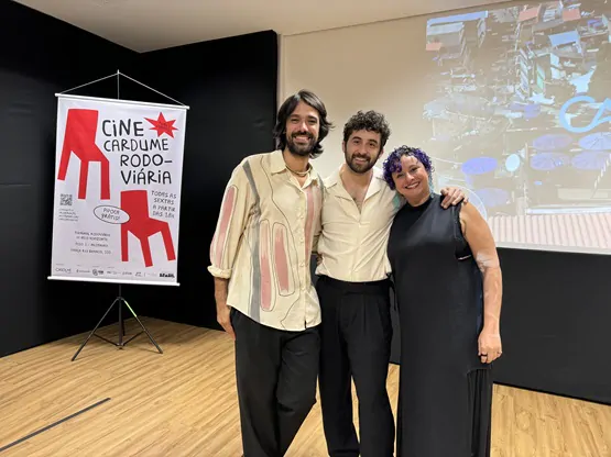 Equipe Cardume na sala de cinema - Crédito Anna Laranjeira